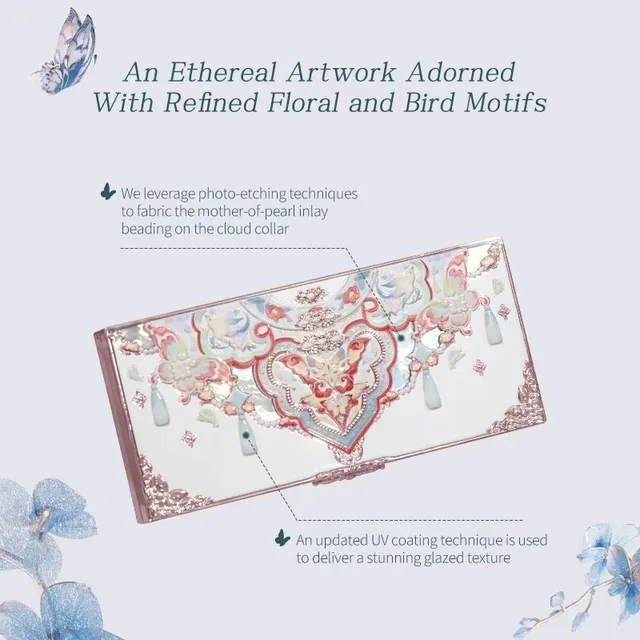 51788-f60809.jpg Flower Knows Makeup Butterfly Cloud Collar Collection Embossed 6 Color Eyeshadow Palette Long Lasting Waterproof Gliter For Eyes