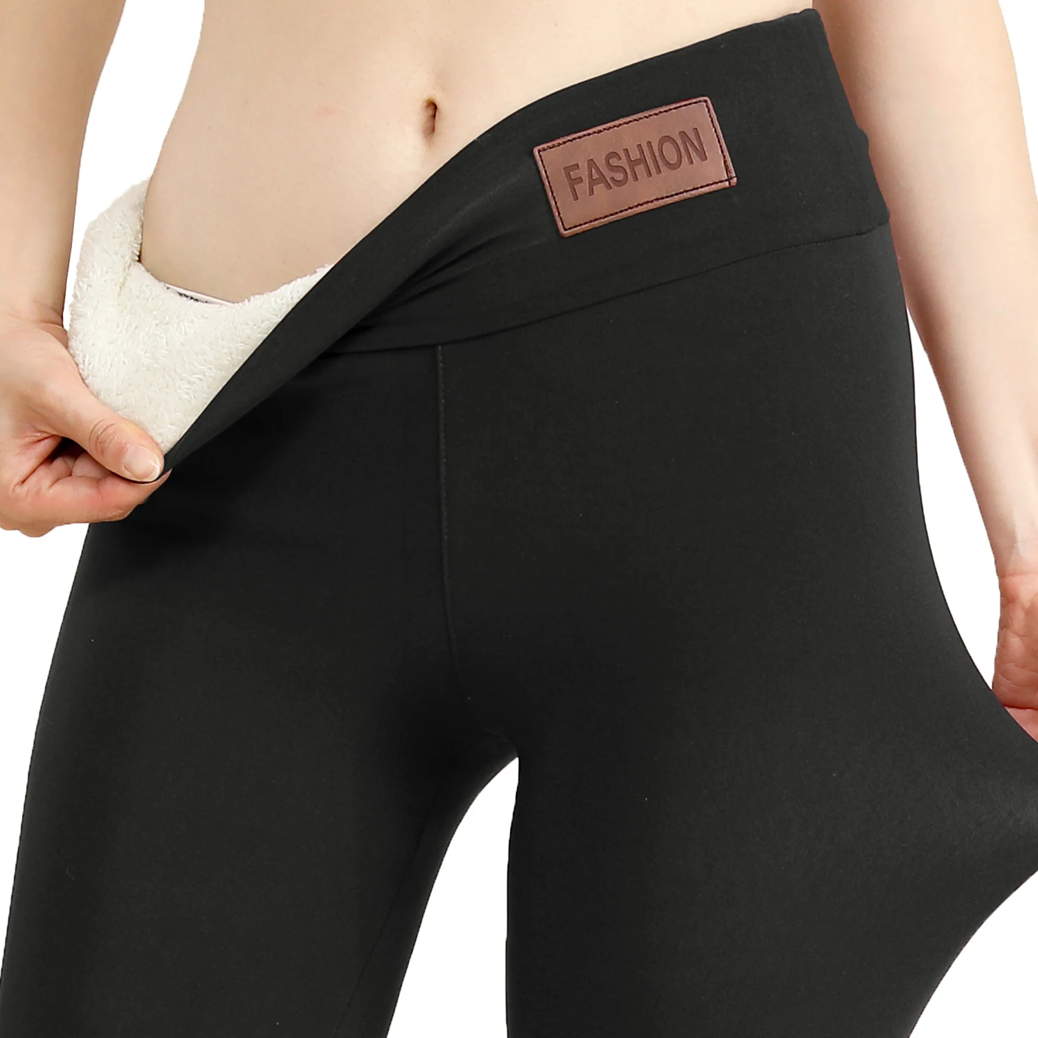 Ultra-Cozy High Waist Women's Leather-Effect Winter Leggings