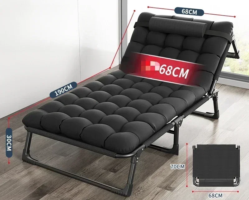 thumbnail image 1 of Cama De Camping cama plegable portátil 3 engranajes ajustable iluminado De Camping plegable doble uso lona cuna plegable De Metal, 1 of 4