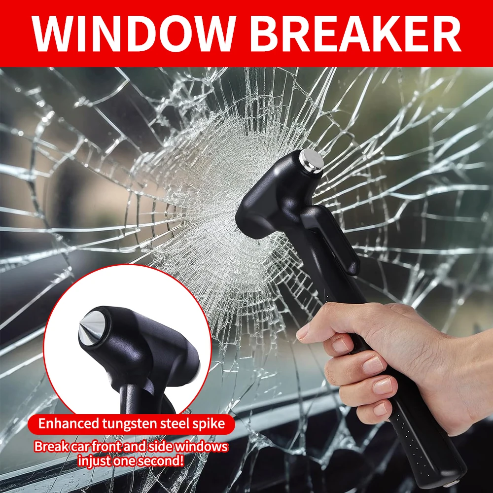 Car Safety Hammer Emergency Car Safety Hammer Glass Window Breaker Cutting Seat Belt Auto Self-help Escape Portable Survival Tools Accessories