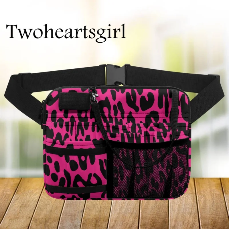 

Twoheartsgirl Leopard Skin Print Portable Hip Bag for Nursing Storage Waist Bag Nurse Professional Fanny Pack Print on Demand