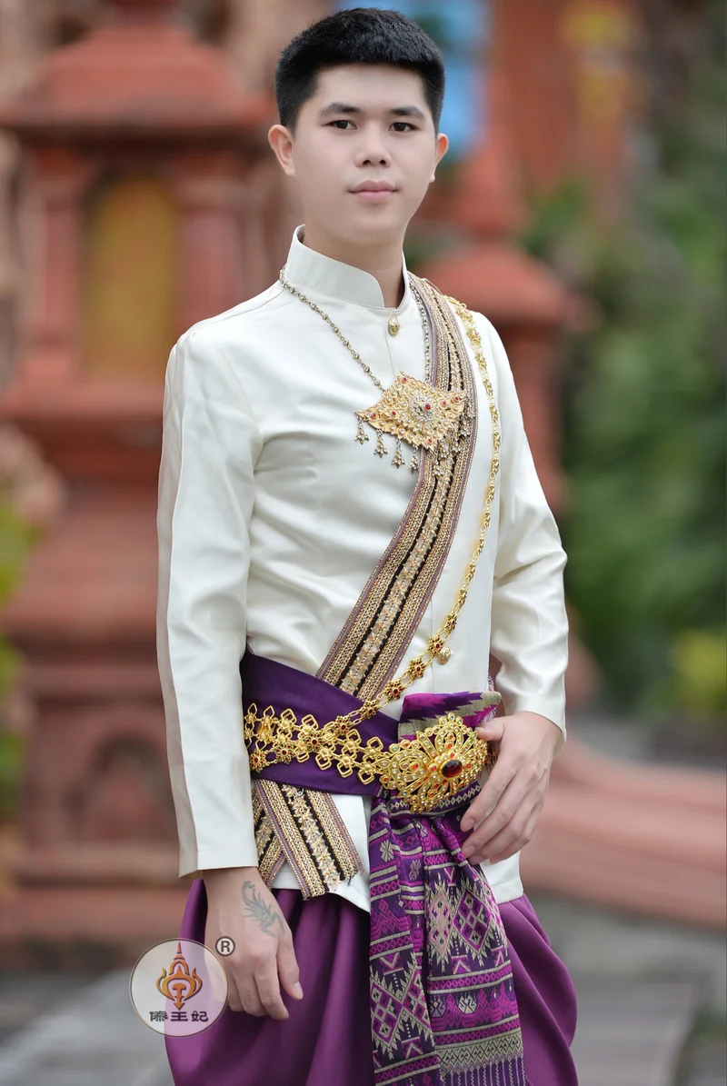 タイの伝統的な服長袖シャツパンツアジア服レストラン作業服歓迎