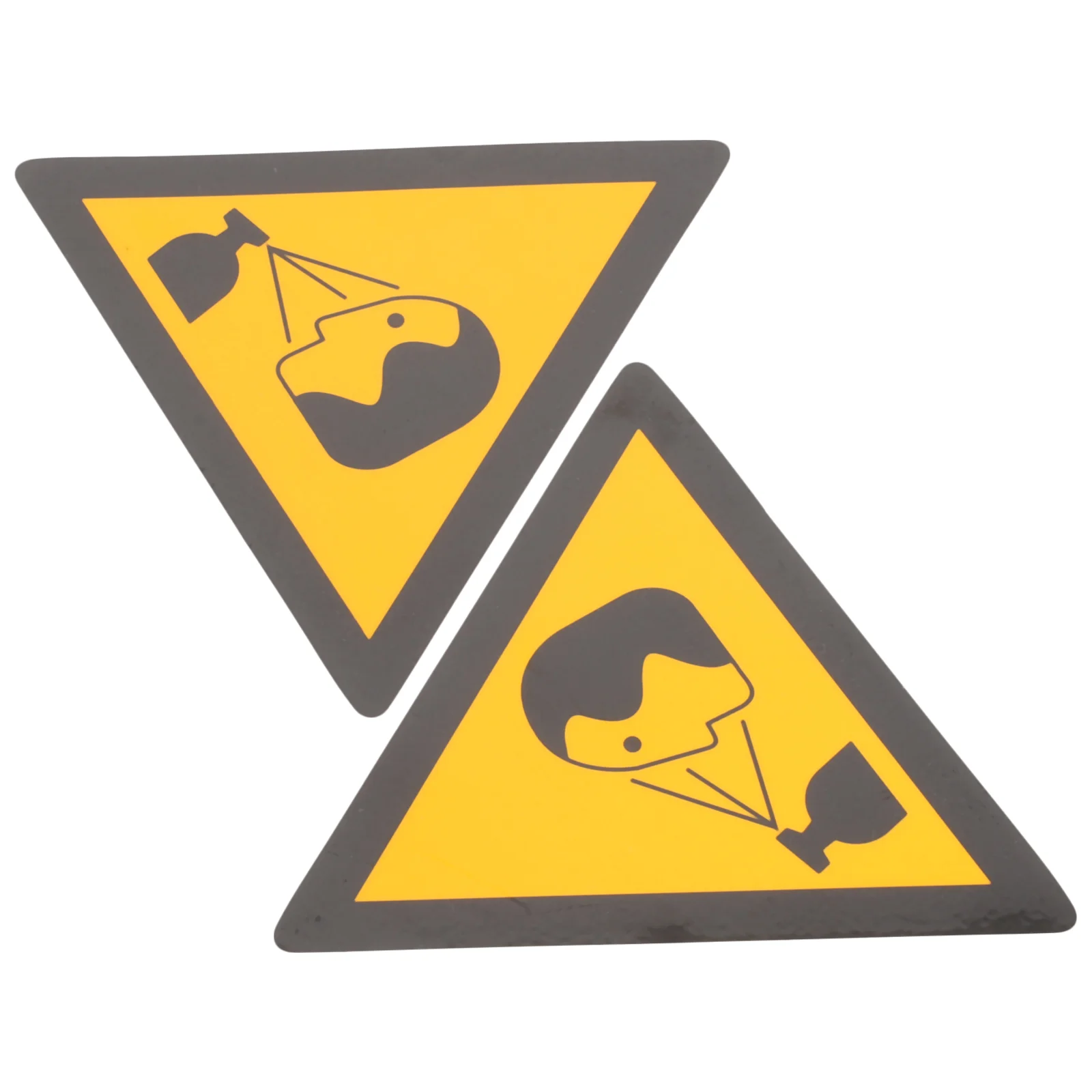 

2 Pcs Emblems Sticky Caution Sign Adhesive Warning The Splashing for Pet Film Factory