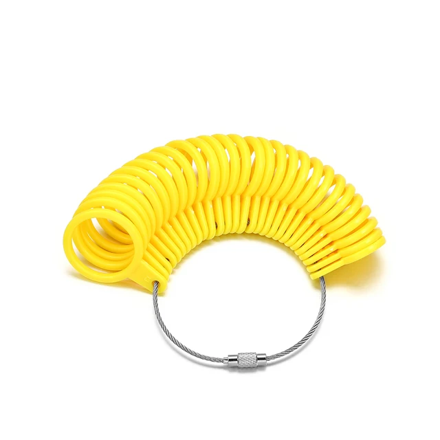 1pcs Professional Jewelry Tools Ring Mandrel Stick Finger Gauge Ring Sizer Measuring UK/US Size For DIY Jewelry Size Tool Sets ring Yellow