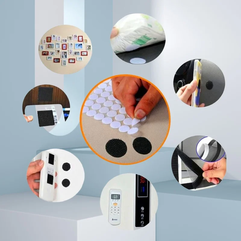 Transparent Dot Sticker Self Adhesive Hook and Loop Fastener Tape Baby Glue Tape Round Coins 10/15/20mm hook and loop fastener tape