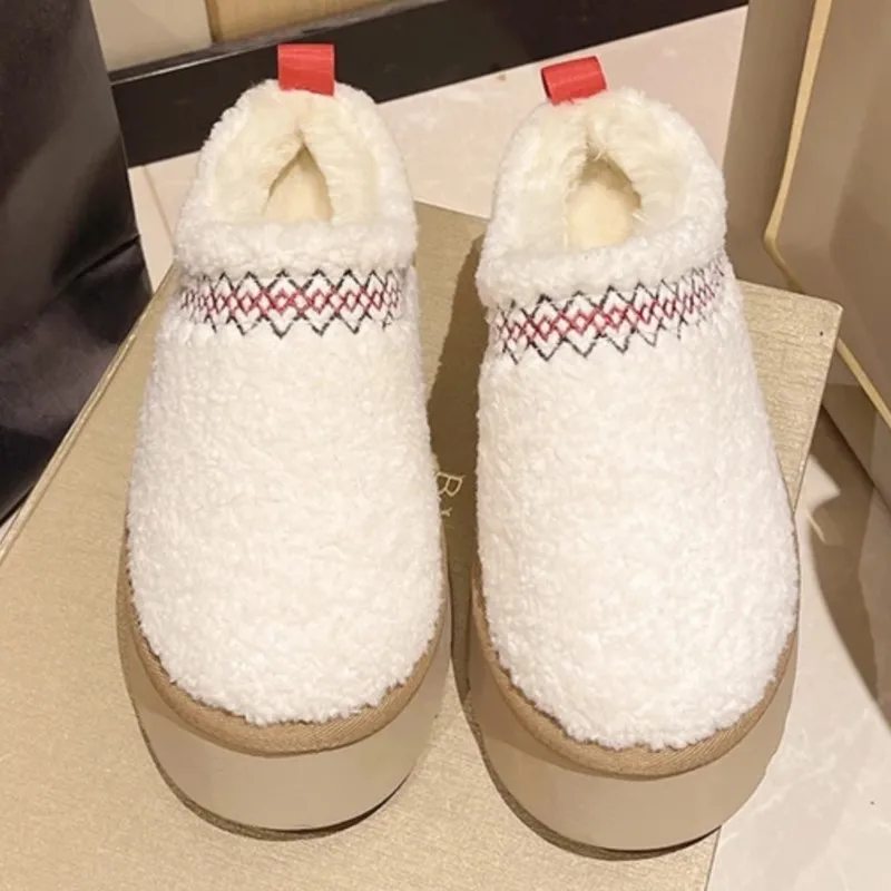 

Женские ботинки из пены с эффектом памяти, теплые уютные пушистые меховые тапочки с кудрявым мехом, зимние Нескользящие ботинки с плюшевой подкладкой и воротником