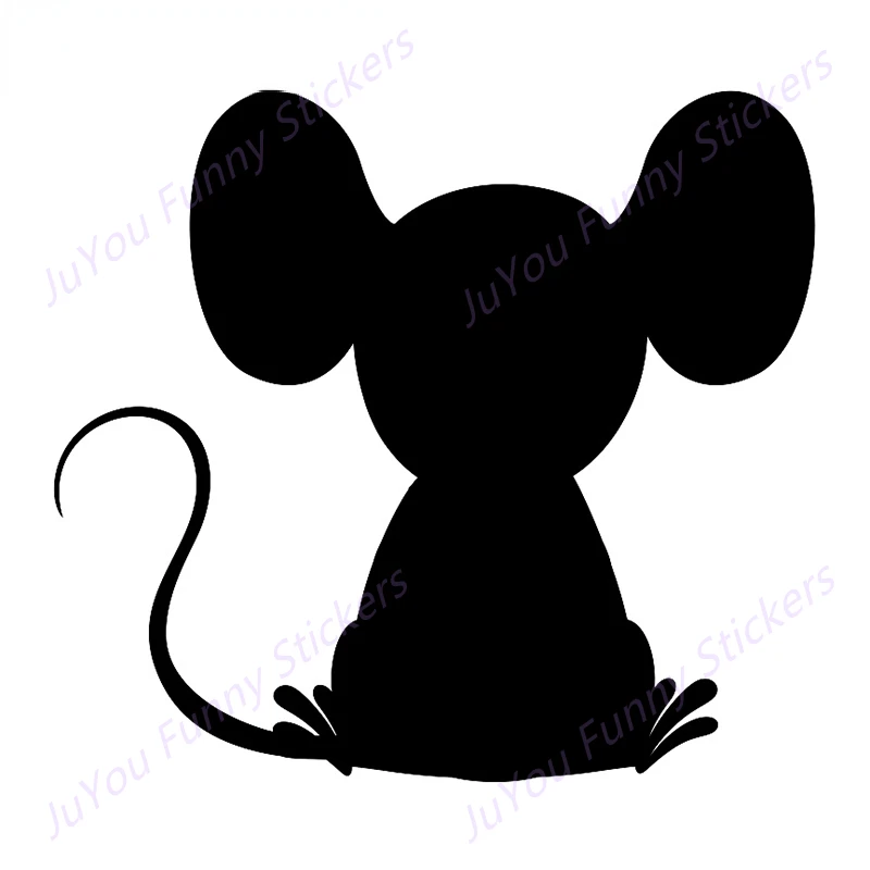 

FUYOOHI Funny Stickers Exterior Accessories Cute Little Gray Mouse Silhouette Sticker Funny Decals Skateboard Creative Decor