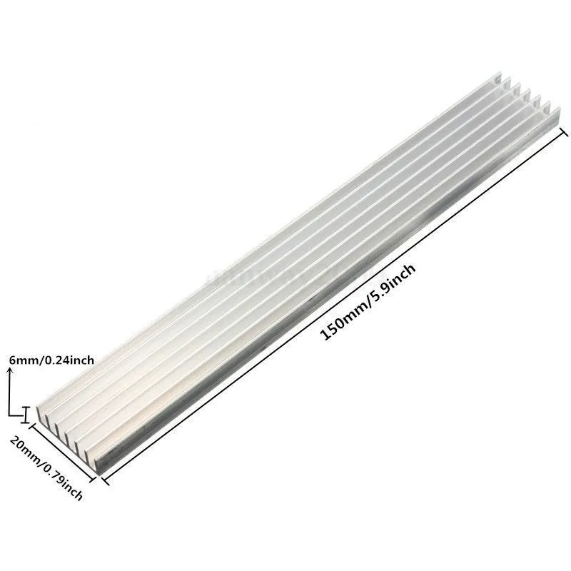 1PCS 150x20x6mm Aluminum Heat Sink For High Power LED IC Chip