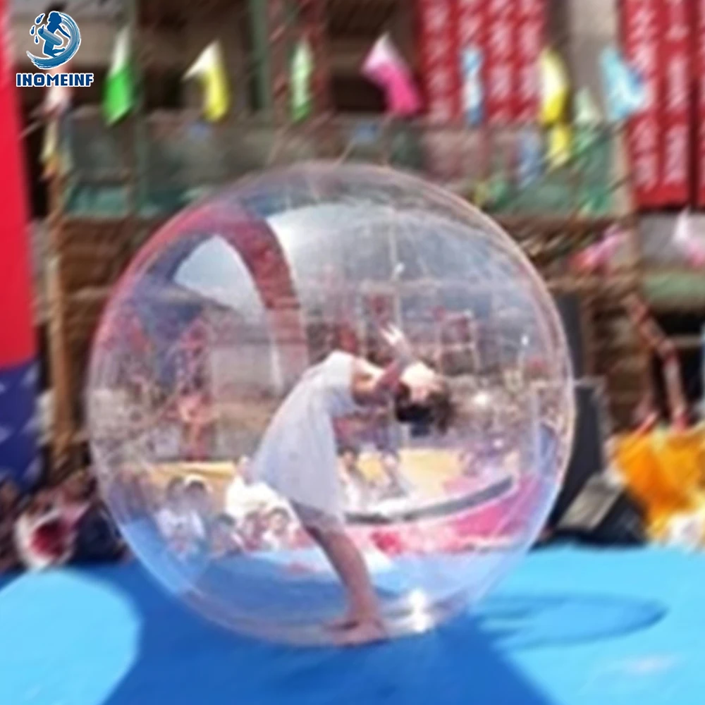 1.3-2.5m Diameter Inflatable Leg Water Walking Ball Transparent with Zipper for Water Playground Swimming Pool Rivers Ponds