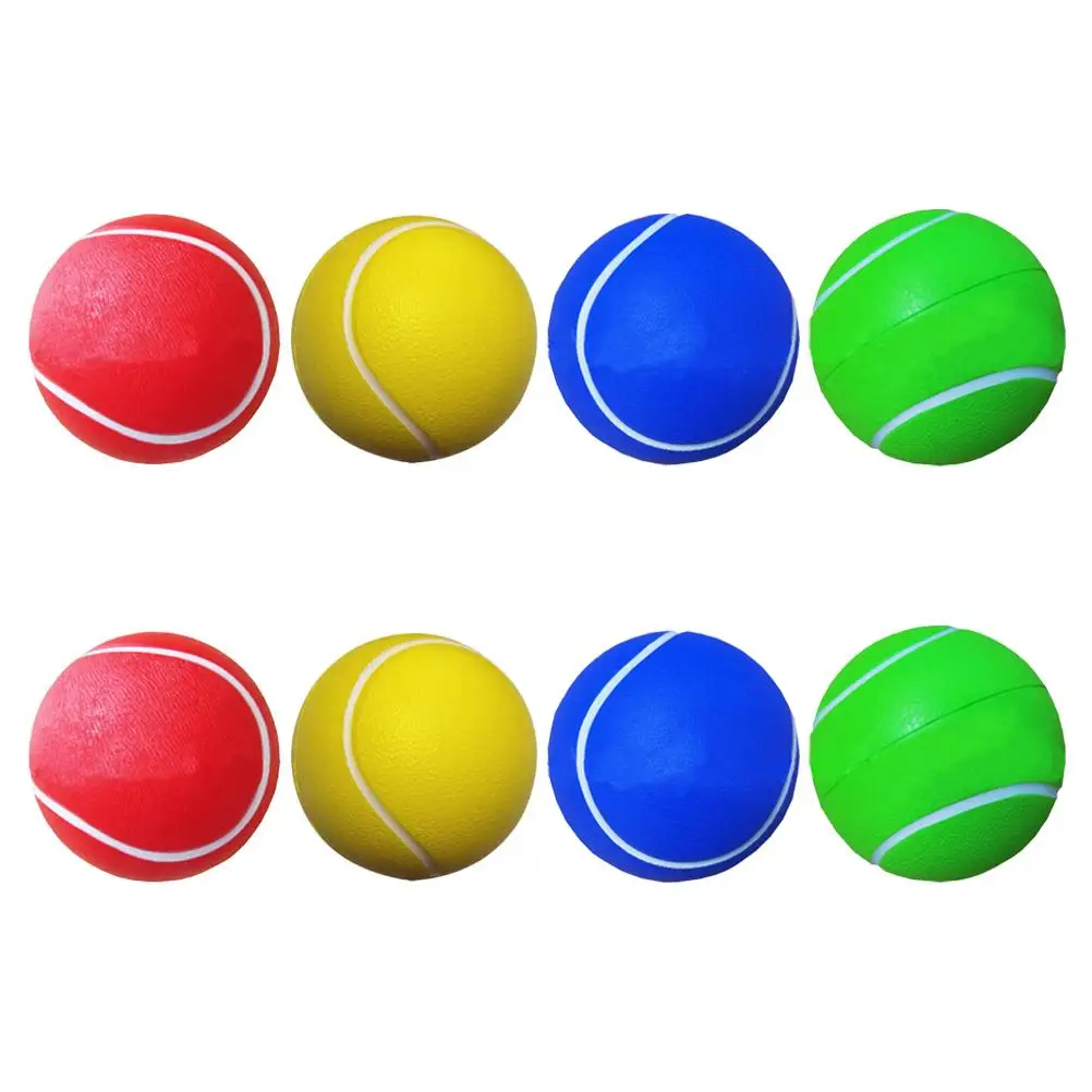 8 Pcs Yellow Solid Tennis Balls Durable PU Material Long Lasting Training Toy Tennis Accessory Racquet Sports Play Set