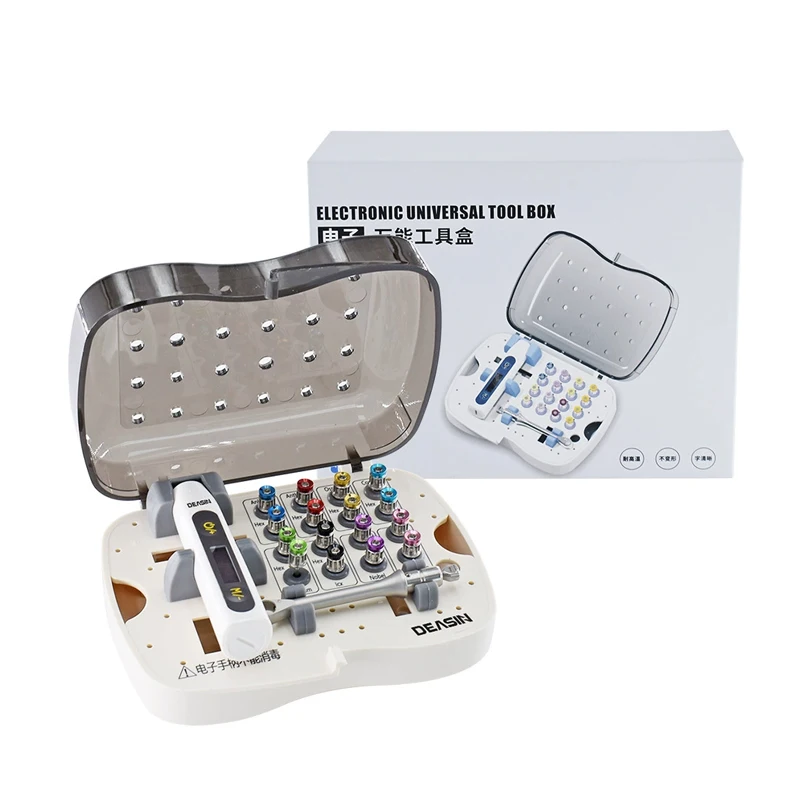 TJDent Universal Dental Implantat Drehmoment Elektrische Schlüssel Drehmoment Fahrer 10-40Ncm Schraubendreher Prothetische Kit Universal Tools Kit Box