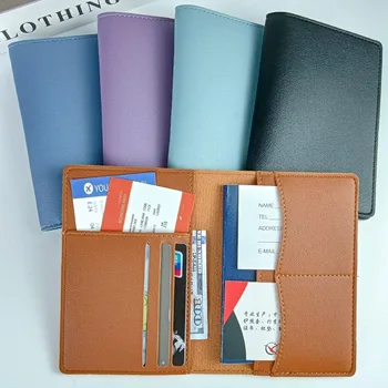 Multifunctional Document Passport Holder Protection Set Pu Leather Passport Clip Holder Travel Wallet Card Holder