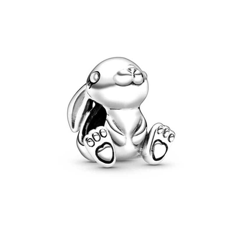 Fine Highland Cow & Squirrel Rabbit Hedgehog Animal Charm Beads Fit Original 925 Silver European Bracelet DIY Women Jewelry Gift 4