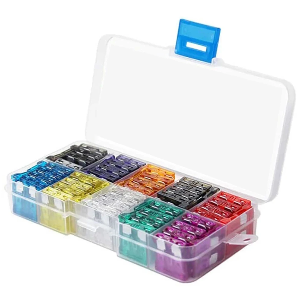 100Pcs Auto Fuse Kit 15A 20A 25A 30A 35A 10 Types Car Fuse Assortment with Box Blade Type Assorted Kit