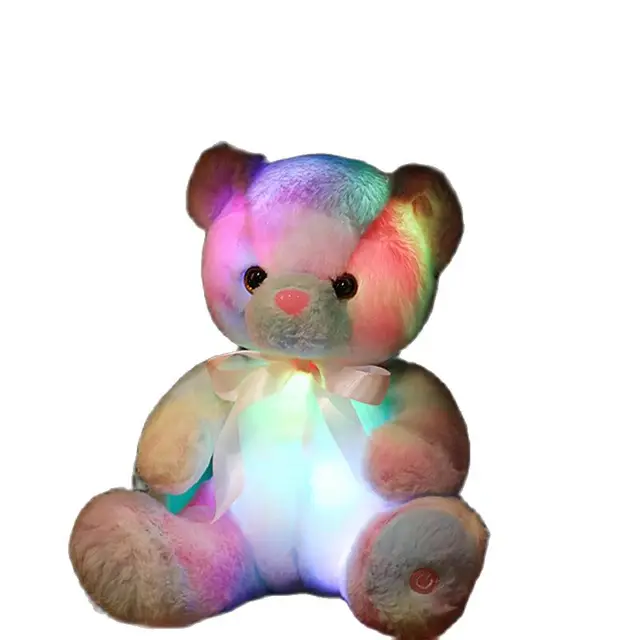 28CM Luminous Bear Plush Toys Light Up LED Colorful Glowing Teddy Bear Stuffed Animal Doll Kids Christmas Gift For Children Girl 1