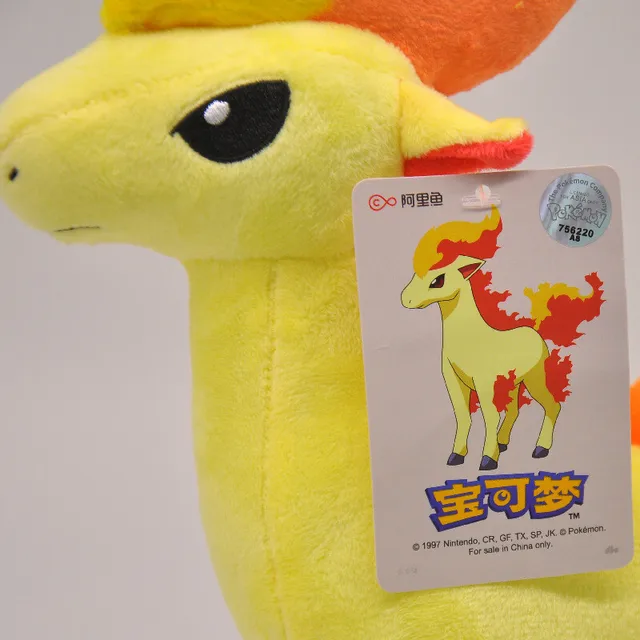 Pokemon Kawaii Ponyta Stuffed Toys Cartoon&Cute Fire Horse Plush Dolls Throw Pillow Birthday Gift  For Kids Friends Boys 6