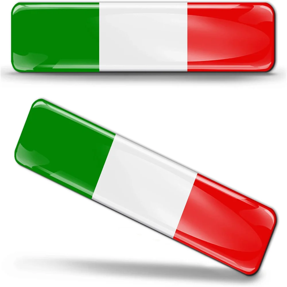 3D Domed Silicone Stickers Decals Italy National Italian Flag Car Motorcycle Helmet 2 x F 13
