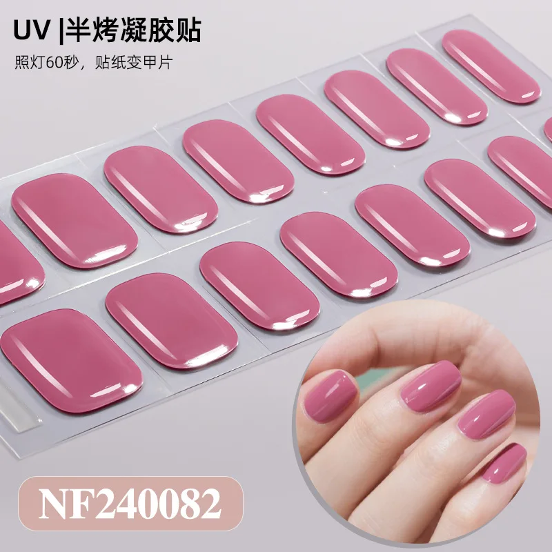 Premium Semi-Cured Nail Wraps Set - Waterproof, Long-Lasting Gel Nail Stickers