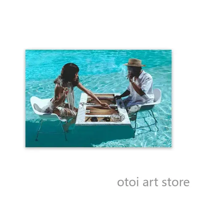 thumbnail image 1 of Obras de arte retro Slim Aarons The High Life Luxury Beach Landscape Canvas Painting Wall Art Poster Prints para decoración del hogar, 1 of 5