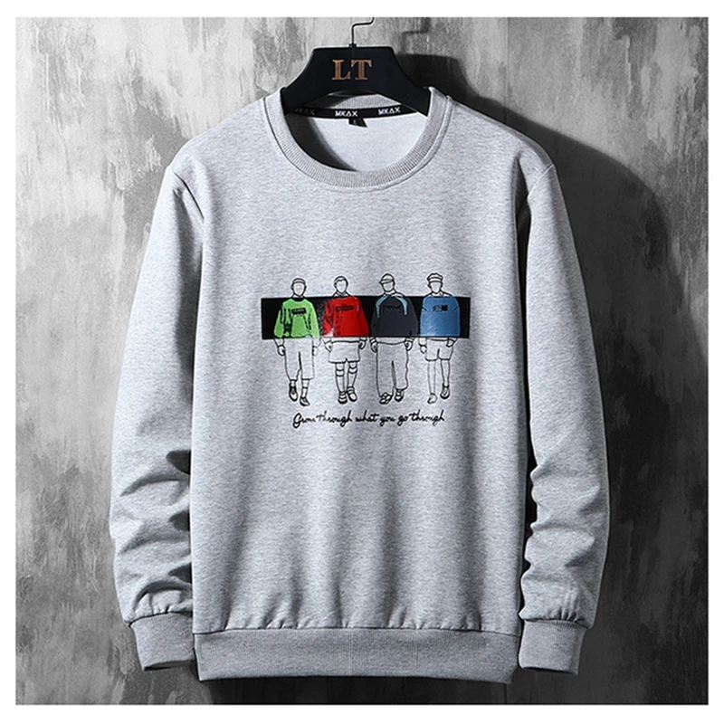 

Plus Size Men's New Casual Sweater 9XL130KG 8XL 7XL 6XL 5XL 4XL Fashion Round Neck Loose Print Pullover Sports Sweater