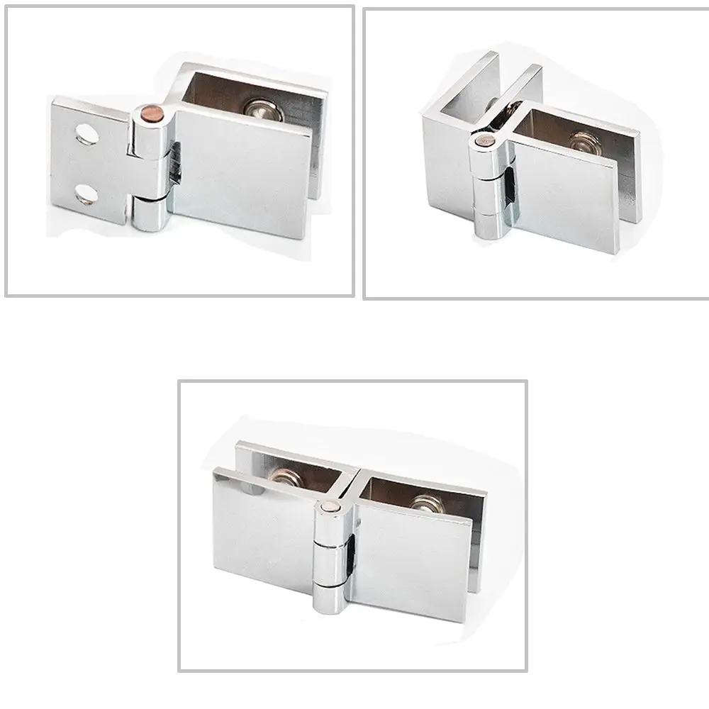 Zinc 90 180 Degree Furniture Cupboard Glass Clamp Cabinet Hinge Door Hinge Bilateral Clip
