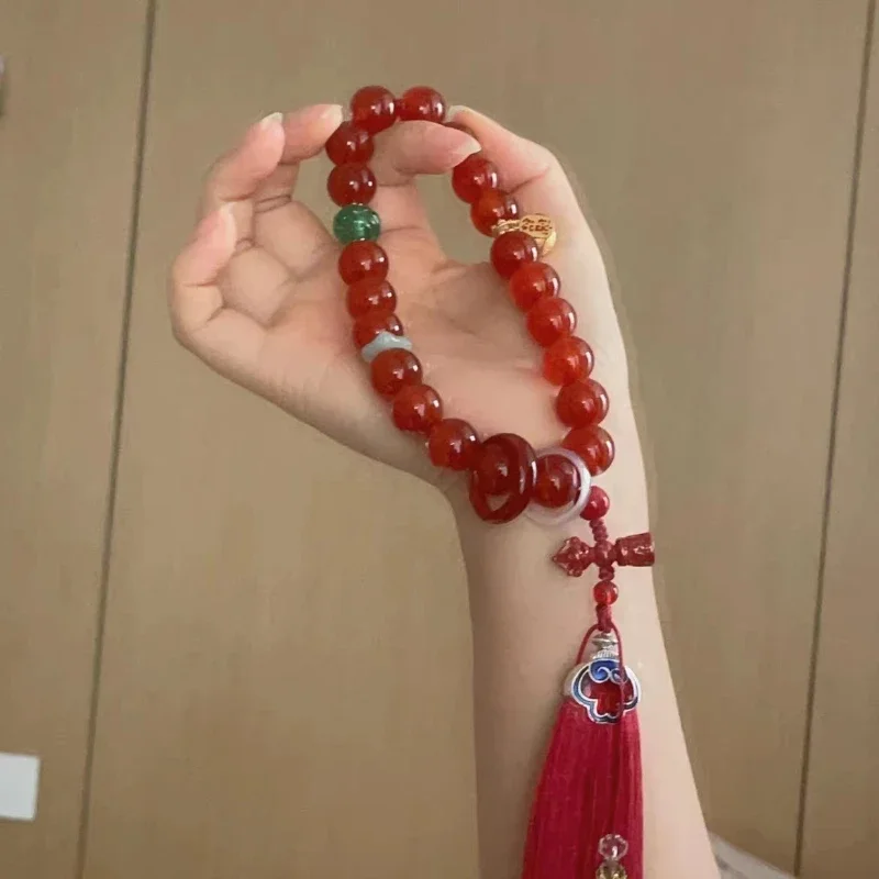 

Original Handmade Unique High-end Style Xingyue Bodhi Having Special Glaze New Chinese Style Agate Exquisite Bracelet Chain