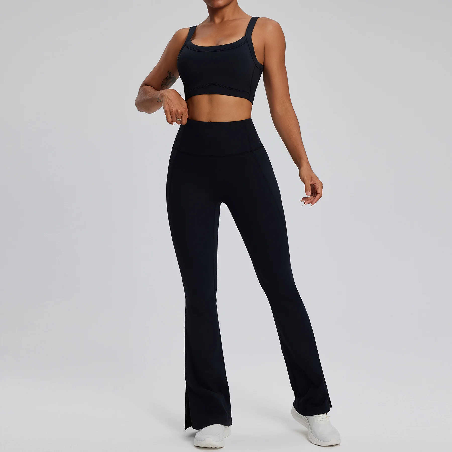 Women Tracksuit Yoga Set Zipper Long 1