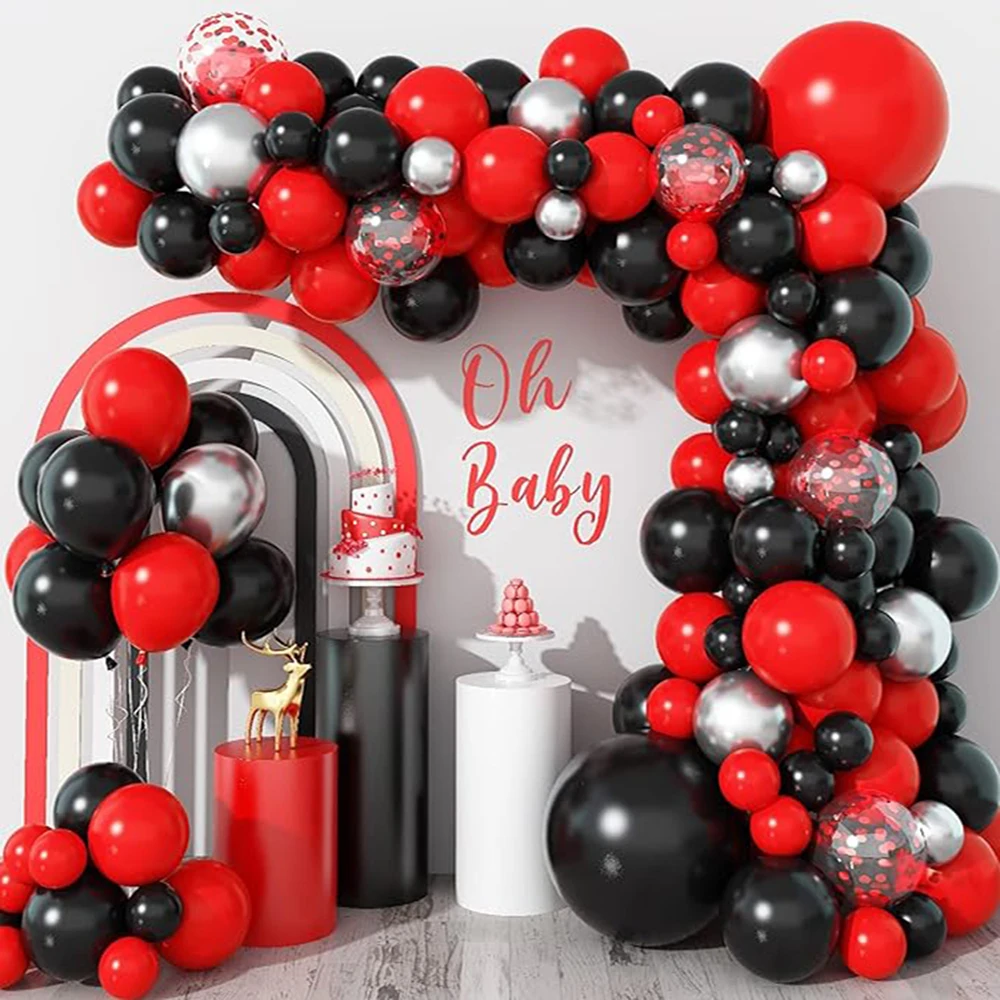 

Graduation Balloons Garland Silver Red Black Confetti Latex Ballon Arch Kit Birthday Party Wedding Anniversary Decoration Globos