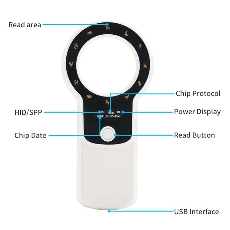 AT35-Bluetooth Animal Scanner With Storage Chip Identification Reader For Dogs And Cats 134.2/125Khz