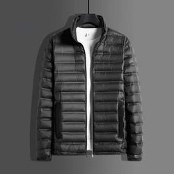 Large Size Spring Autumn Winter Ultra Light Down Jacket Men Windbreaker Outwear 90% White Duck Down Padded Puffer Coat Male