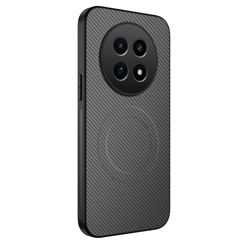 Premium Carbon Fiber Magnetic Phone Case with TPU Soft Wireless Charging Capability