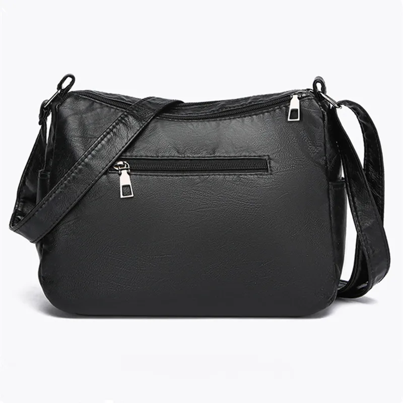 Fashionable Soft Leather Crossbody Bag with Multi Layer Zipper Pocket, Stylish Single Shoulder Bag for Women Daily Work, Date