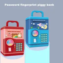 

Dropshipping!! Kids Money Bank Password Code Lock Fingerprint Chirtmas Birthday Auto Scroll Money Electronic Toy for Kids