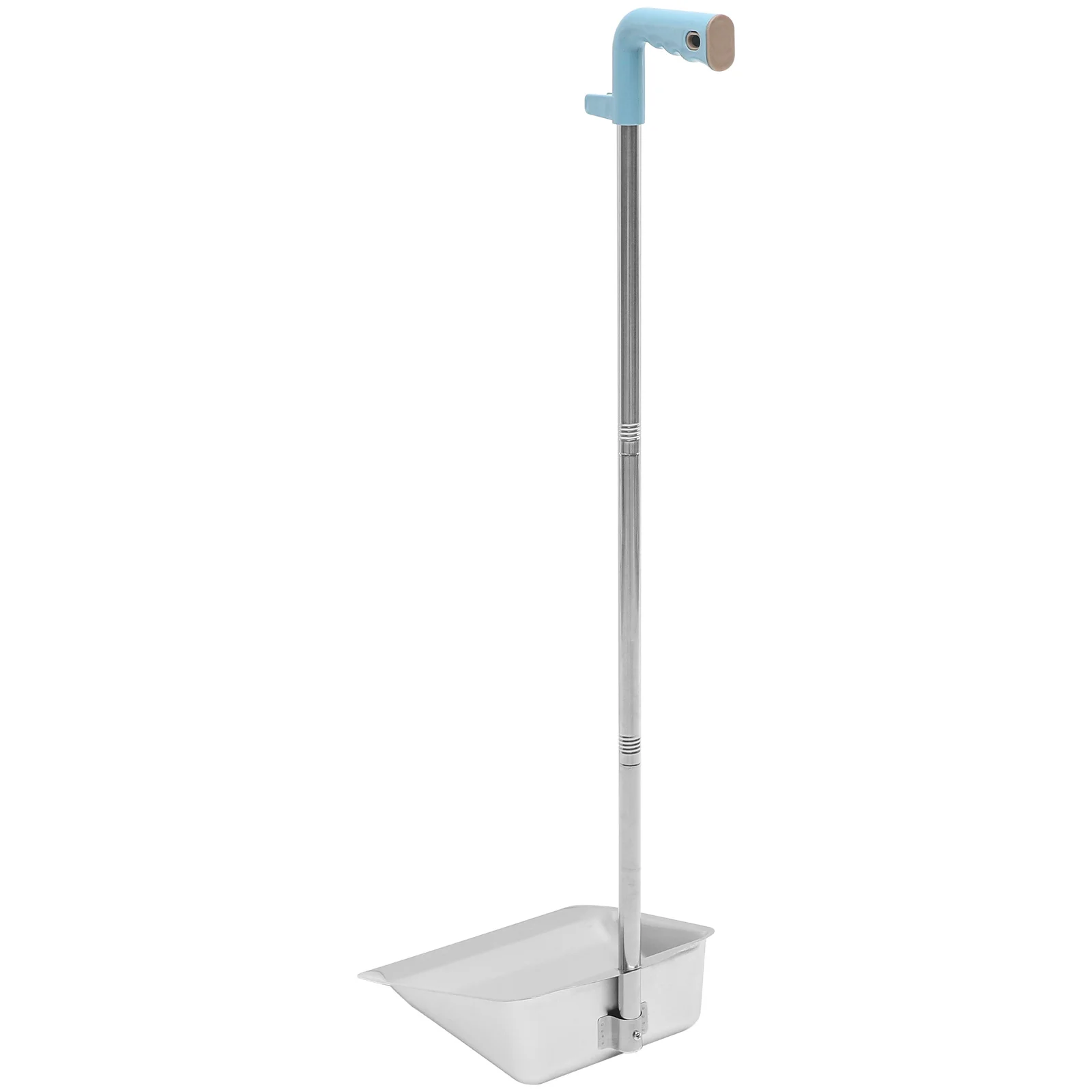 

Dustpan Cleaning Pan Stainless Steel Garbage Broom Sweeper Long Handle Set Lobby Outdoor Stand Indoor Up Metal Handheld Handled