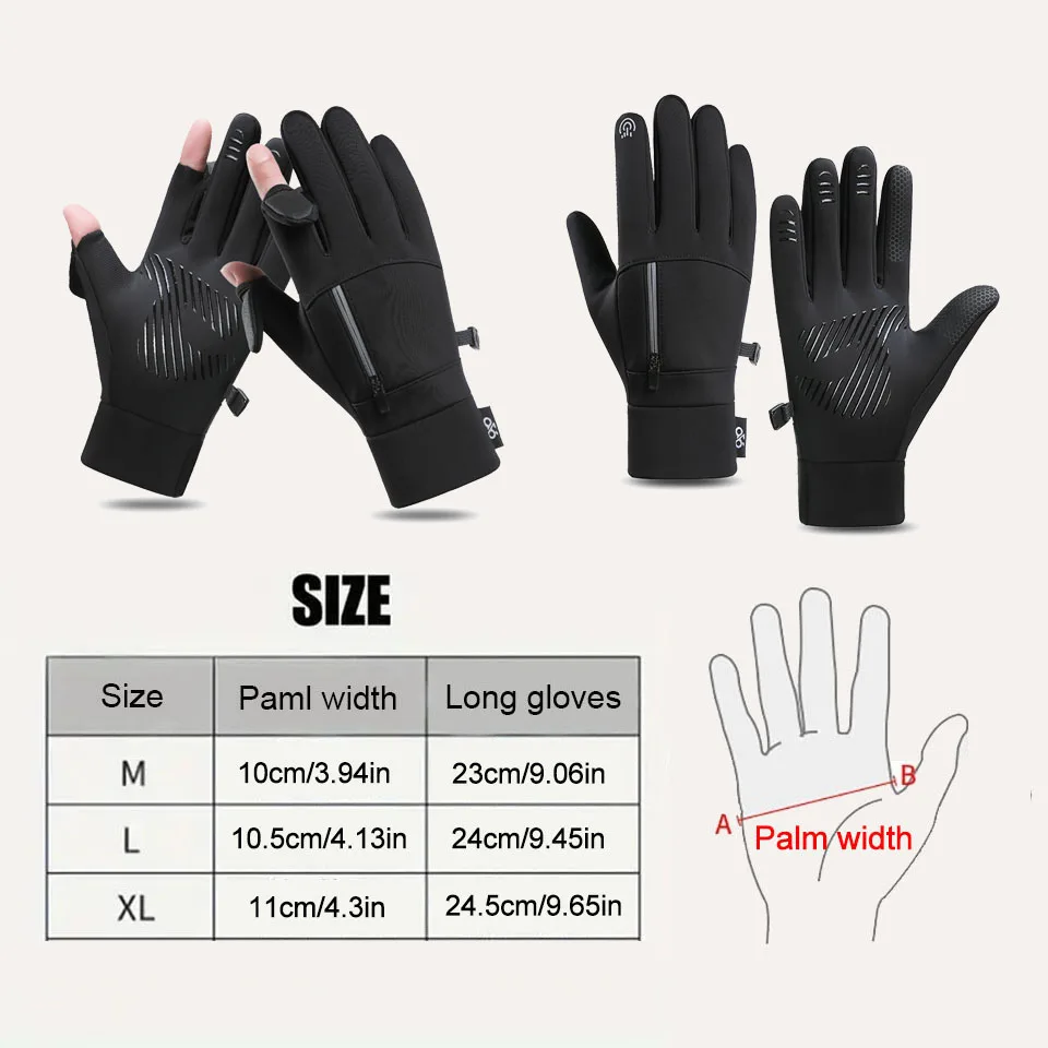 GTUBIKE Winter Outdoor Cycling Gloves for Men and Women Touchscreen Windproof Warm Sport Silicone Non-slip Motorcycle Gloves