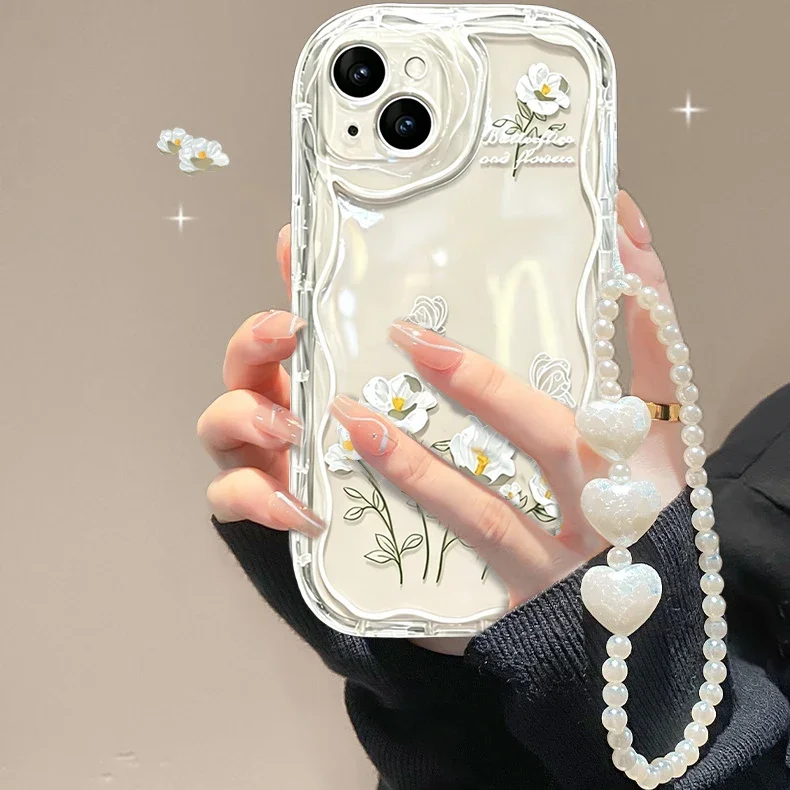 Floral Butterfly Love Chain Design Silicone Phone Case