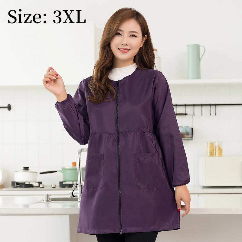 Women's Waterproof Long-Sleeved Grooming and Work Smock Apron