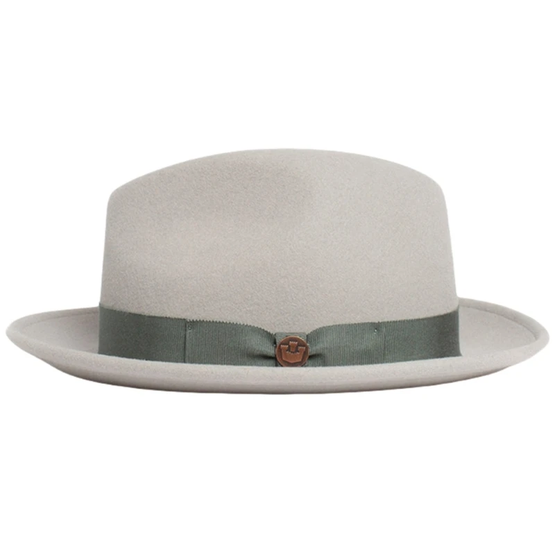 Vintage Homburg Panama Hat Victorian Age Western Pork Pie Hat Elegant Top for Dinner Outdoor Casual Wear