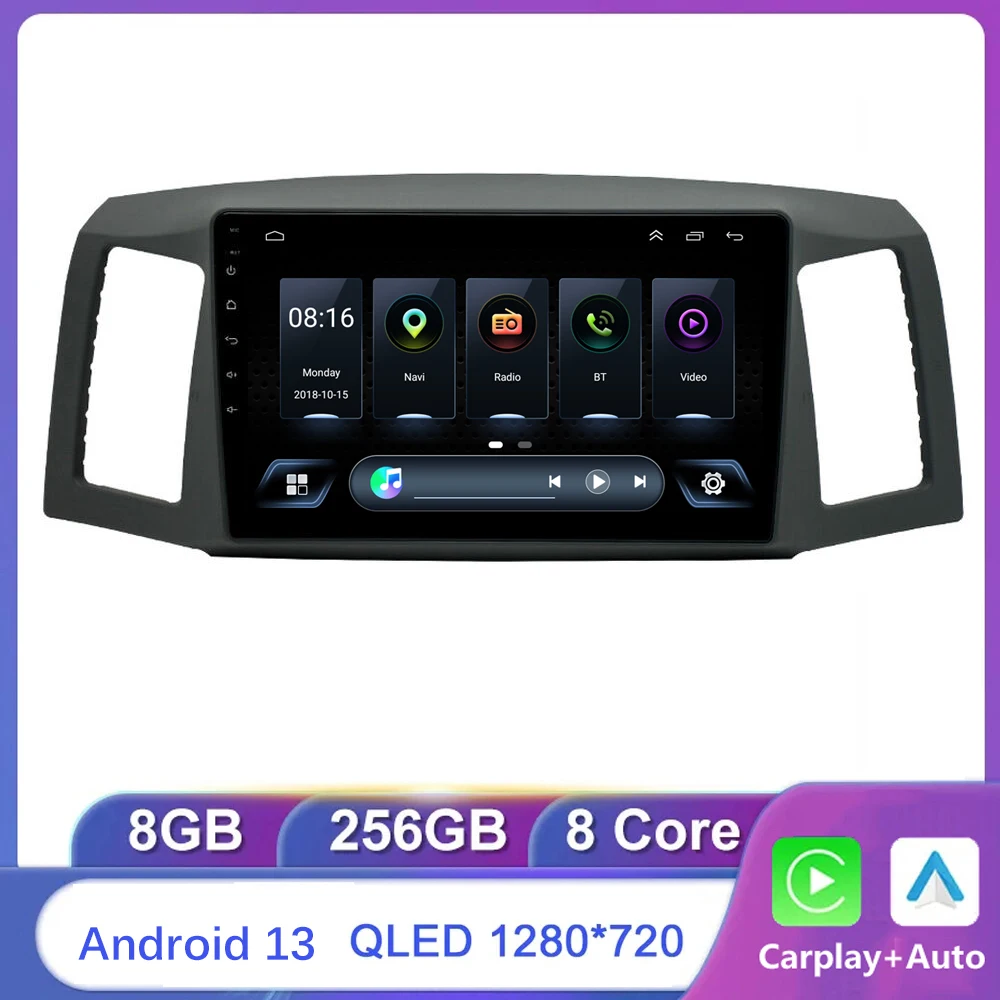 

Автомагнитола 2DIN для JEEP Grand Cherokee 2004-2007 дюйма, 4G, GPS, мультимедийный проигрыватель с Wi-Fi, DSP, IPS, 4G, Carplay, авто, 8 ядер, Android 13, стерео