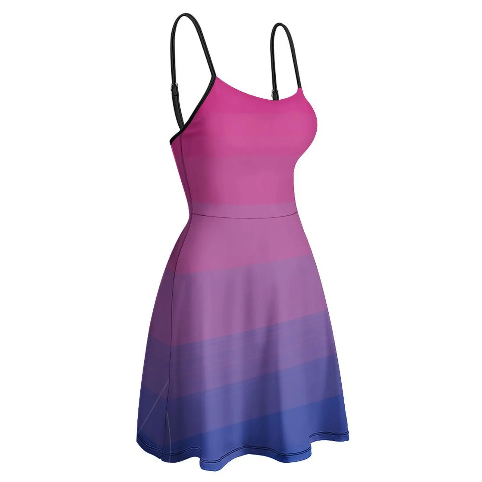 

Sexy Woman's Gown The Dress Gradient Bisexual Flag Women's Sling Dress Creative Parties Graphic