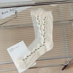 Summer Breathable Trendy Casual Women's Fashion Lace Socks - One Size (White)
