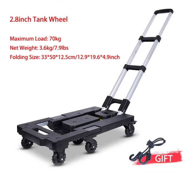 75 Kg Kiterjesztett Verzió Visszahúzható Kézbesítési Kocsi Kézi Teherautó Bungee Cord Hordozható Hajtható 트롤리 Poggyászvásárlás - Image 6