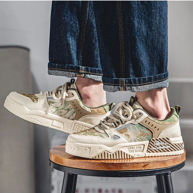 Casual Sneakers Men Outdoor Thick Soled Hiking Sneakers Anti Slip Fashion Hiking Casual Sports Comfortable Men's Shoes