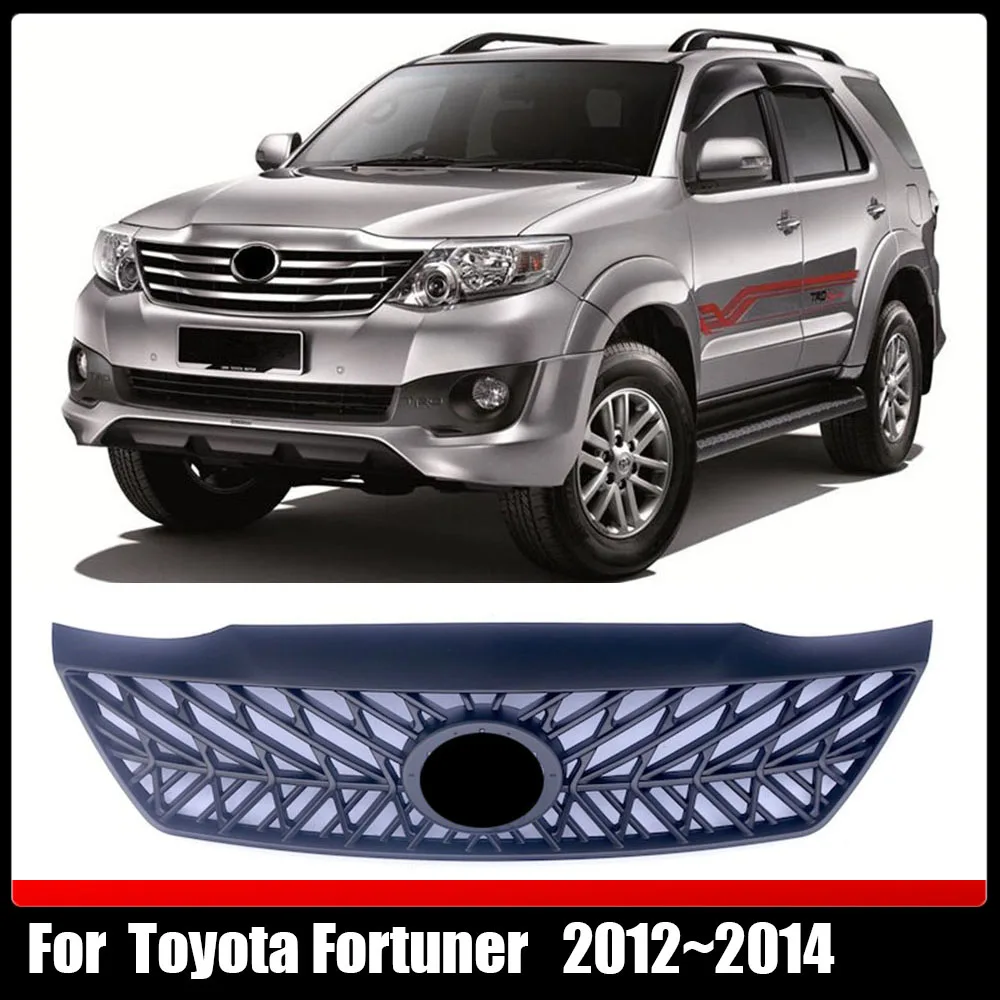 

For Toyota Fortuner 2012~2014 Auto Exterior Bumper Grille ABS Racing Grilles Cover Front Mask Grills 4X4 Grill Accessories