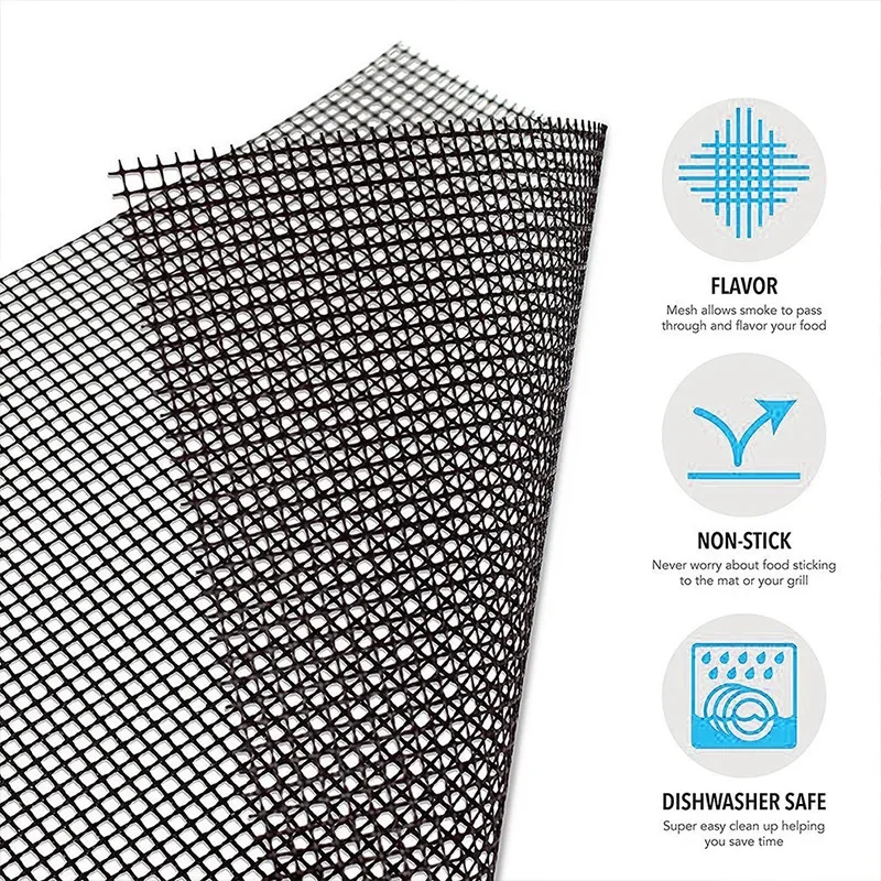 40*30cm Baking Mat Cooking Grilling Sheet Heat Resistance BBQ Mesh Mat Non-Stick BBQ Barbecue Pad for Party Grill Tools grill mat
