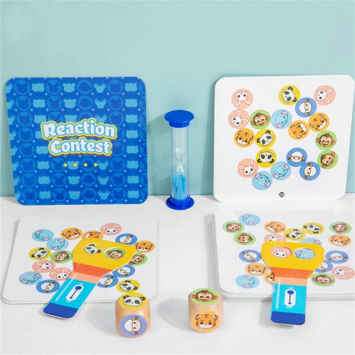 Reaction Contest Find Right Animals Toy Cognitive Card Game Children Learning Card Toy 2 Players Competition Table Toy