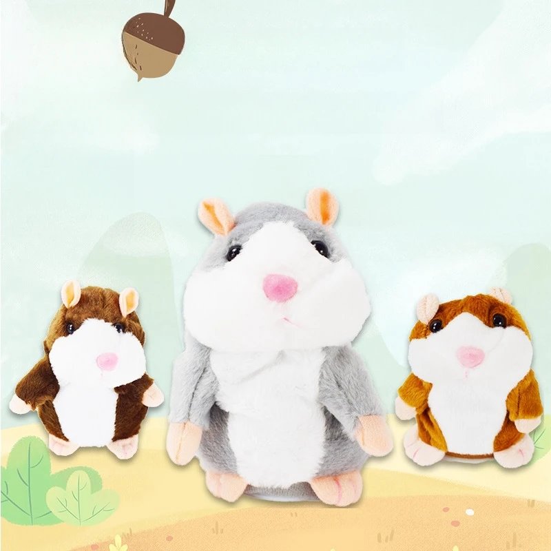 Cute Talking Hamster Speak Talk Sound Record Repeat Stuffed Plush Animal Kawaii Talking Hamster Mouse Toys For Children Gifts