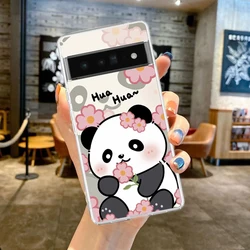 Clear TPU Phone Case with Cartoon Panda Design - Google Pixel 5a 5G (B7)