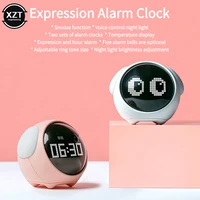 MultiFunction Table Clock Expression Alarm Clock Pixel Alarm Clock Bedside Kids Night Wake Up Light Smart Alarm Clock Children 1
