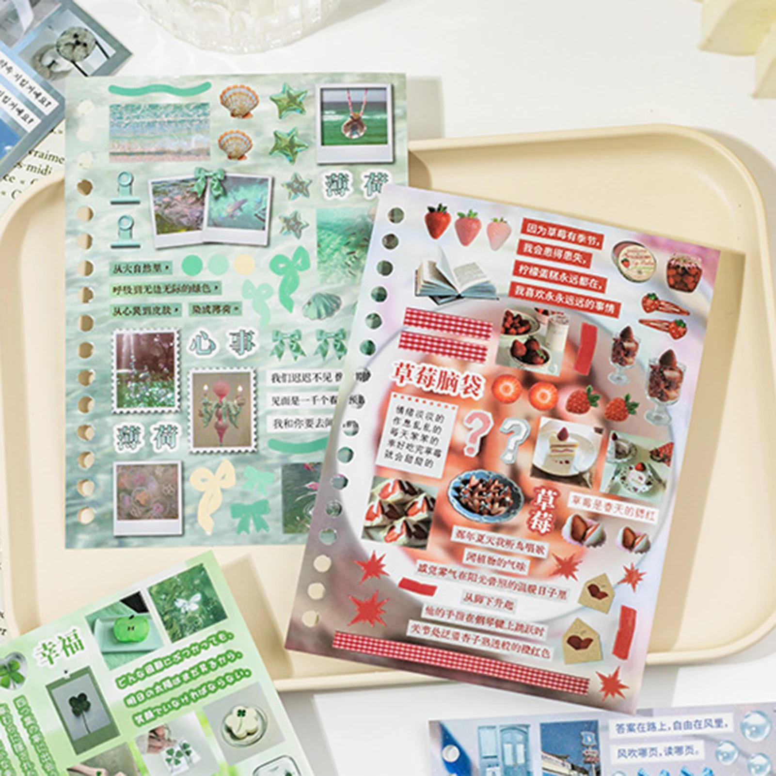 Adesivi per Scrapbooking, Libro di Adesivi Estetici Dreamcore, Tema 'Time Reshaping' per Journaling, Fai-da-Te, Planner, Arte e Forniture Artigianali - immagine 5